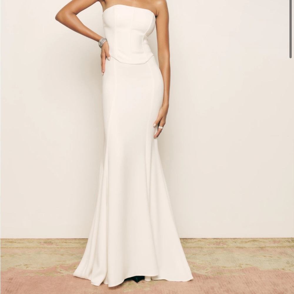 Reformation Strapless White Wedding Dress